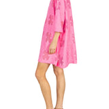 La Vie Cerise Grid Lace Mini Everyday Dress - Vermillion