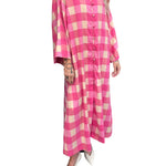 La Vie Checkered Maxi Caftan - Vermillion