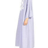 La Vie Coastal Pinstrip Tassel Deep V Maxi Caftan - Vermillion
