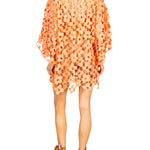 La Vie Coral Open Mods Mini Caftan - Vermillion