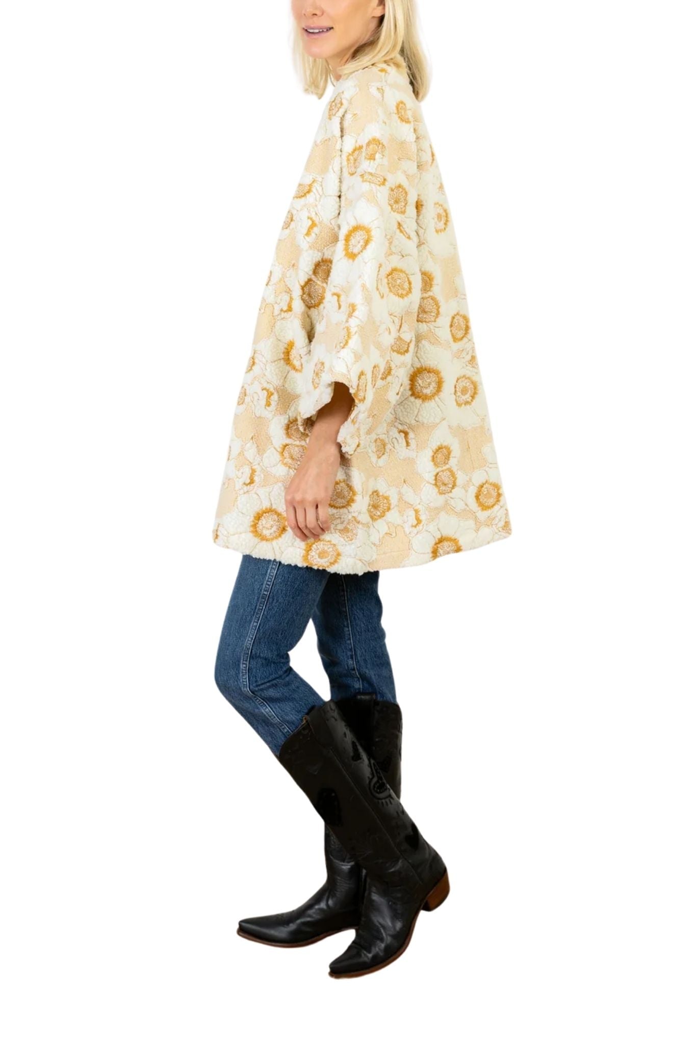 La Vie Floral Mini Duster - Vermillion