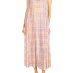 La Vie Honey Plaid Mesh Maxi Swing Dress - Vermillion