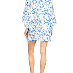 La Vie Ivory Petal Silhouette Mini Open Front Caftan - Vermillion