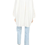 La Vie Ivory Rhinestone Shells Boyfriend Shirt - Vermillion