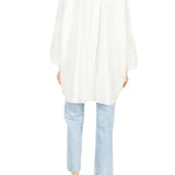 La Vie Ivory Rhinestone Shells Boyfriend Shirt - Vermillion
