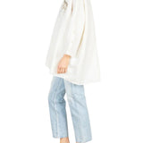 La Vie Ivory Rhinestone Shells Boyfriend Shirt - Vermillion