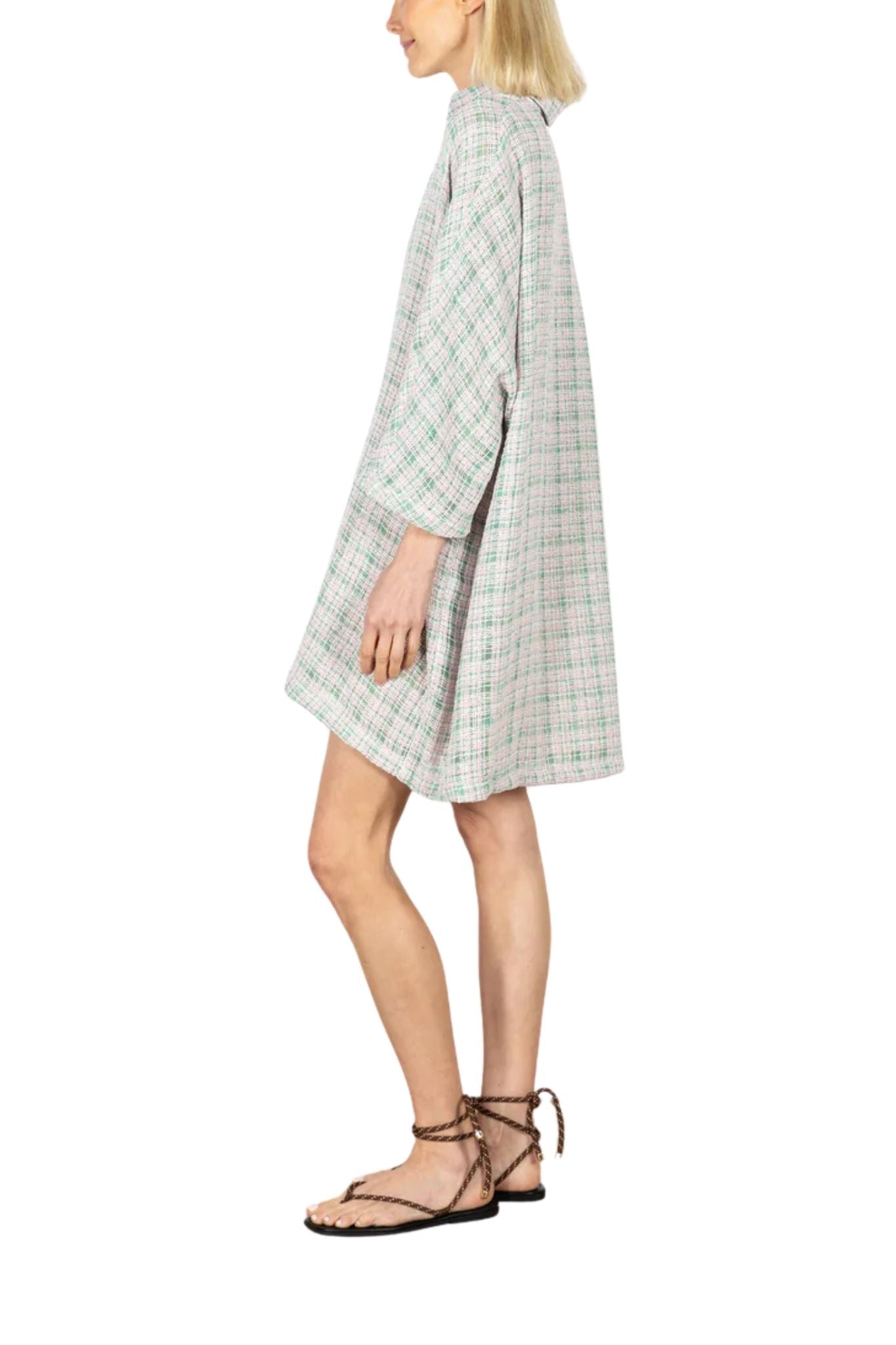 La Vie Ivy Blush Tweed Mini Everyday Dress - Vermillion