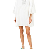 La Vie Jewel Neckline Mini Everyday Dress - Vermillion