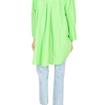 La Vie Lime Jeweled Cotton Boyfriend Shirt - Vermillion