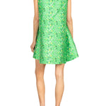 La Vie Mini Floral Meadow Pleat Dress - Vermillion