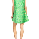 La Vie Mini Floral Meadow Pleat Dress - Vermillion