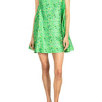La Vie Mini Floral Meadow Pleat Dress - Vermillion