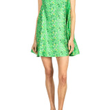 La Vie Mini Floral Meadow Pleat Dress - Vermillion