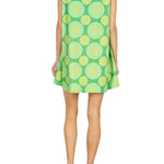 La Vie Mint Gradient Rings Pleat Dress - Vermillion