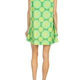 La Vie Mint Gradient Rings Pleat Dress - Vermillion