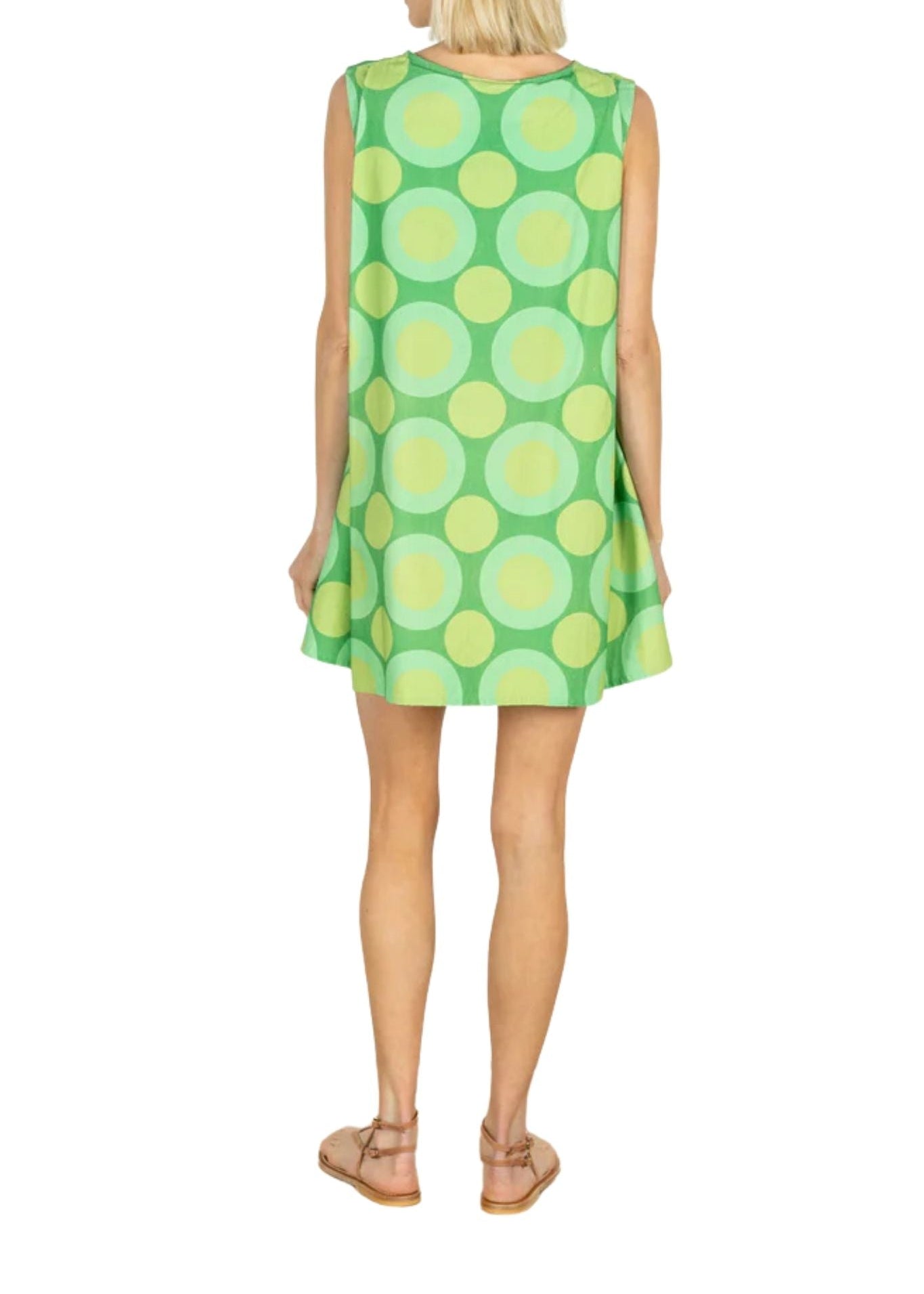La Vie Mint Gradient Rings Pleat Dress - Vermillion