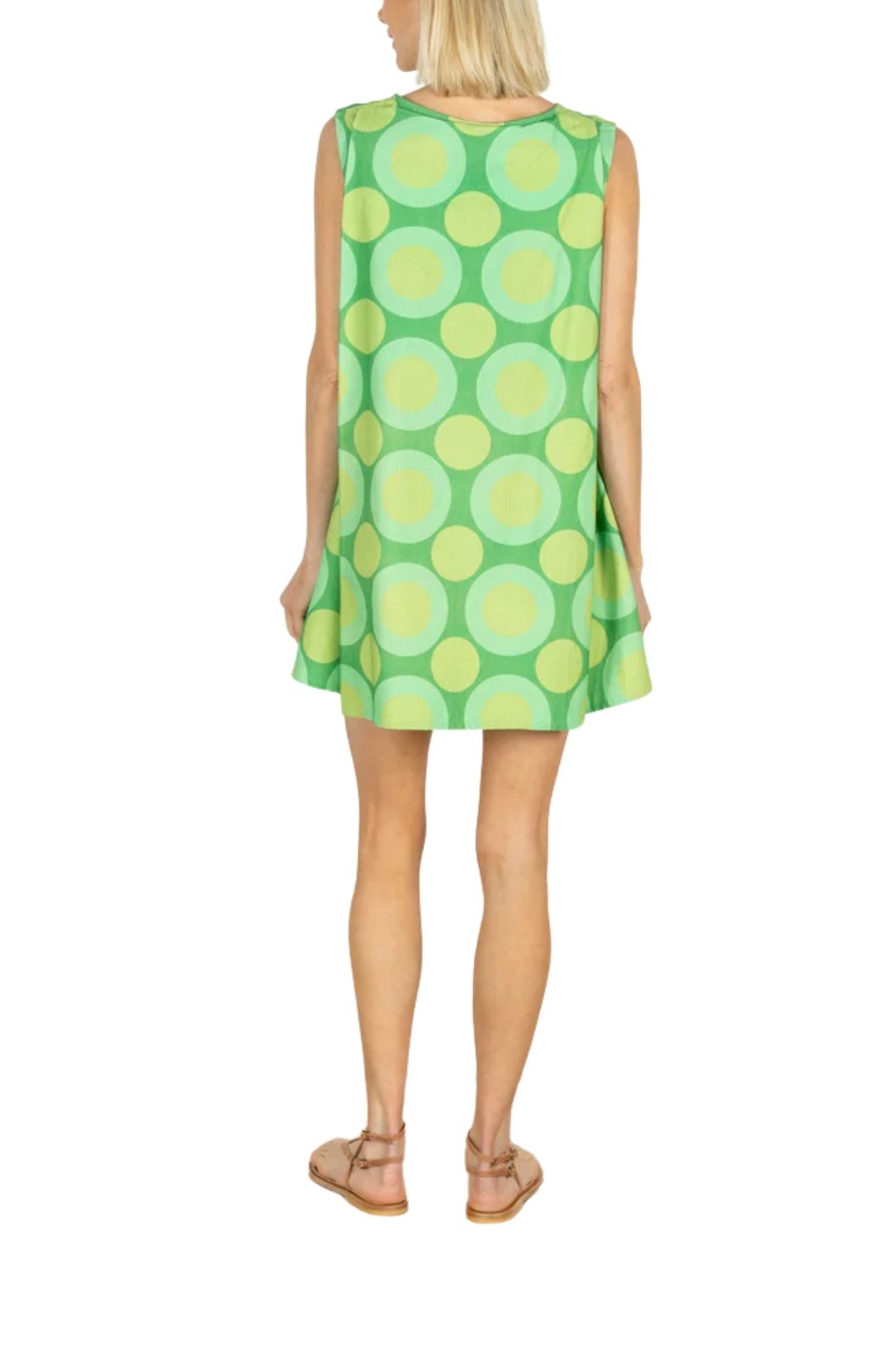 La Vie Mint Gradient Rings Pleat Dress - Vermillion