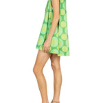 La Vie Mint Gradient Rings Pleat Dress - Vermillion
