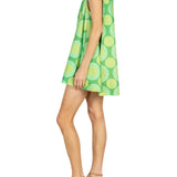 La Vie Mint Gradient Rings Pleat Dress - Vermillion