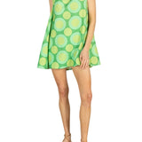 La Vie Mint Gradient Rings Pleat Dress - Vermillion