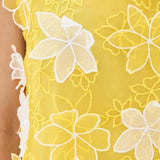 La Vie Mod Flower Sequin Mini A - Line Dress - Vermillion