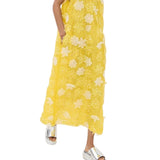 La Vie Mod Flower Sequin Mini A - Line Dress - Vermillion