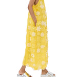 La Vie Mod Flower Sequin Mini A - Line Dress - Vermillion