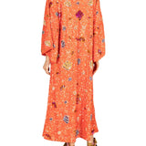 La Vie Orange Sequin Shells Maxi Caftan - Vermillion