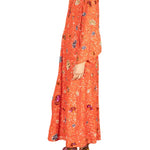 La Vie Orange Sequin Shells Maxi Caftan - Vermillion