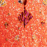 La Vie Orange Sequin Shells Mini Caftan - Vermillion