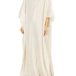 La Vie Pearl Daisy Confetti Maxi Keyhole Caftan - Vermillion