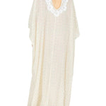 La Vie Pearl Daisy Confetti Maxi Keyhole Caftan - Vermillion