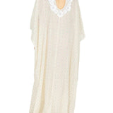 La Vie Pearl Daisy Confetti Maxi Keyhole Caftan - Vermillion