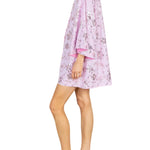 La Vie Peony Stripe Mini Open Front Caftan - Vermillion