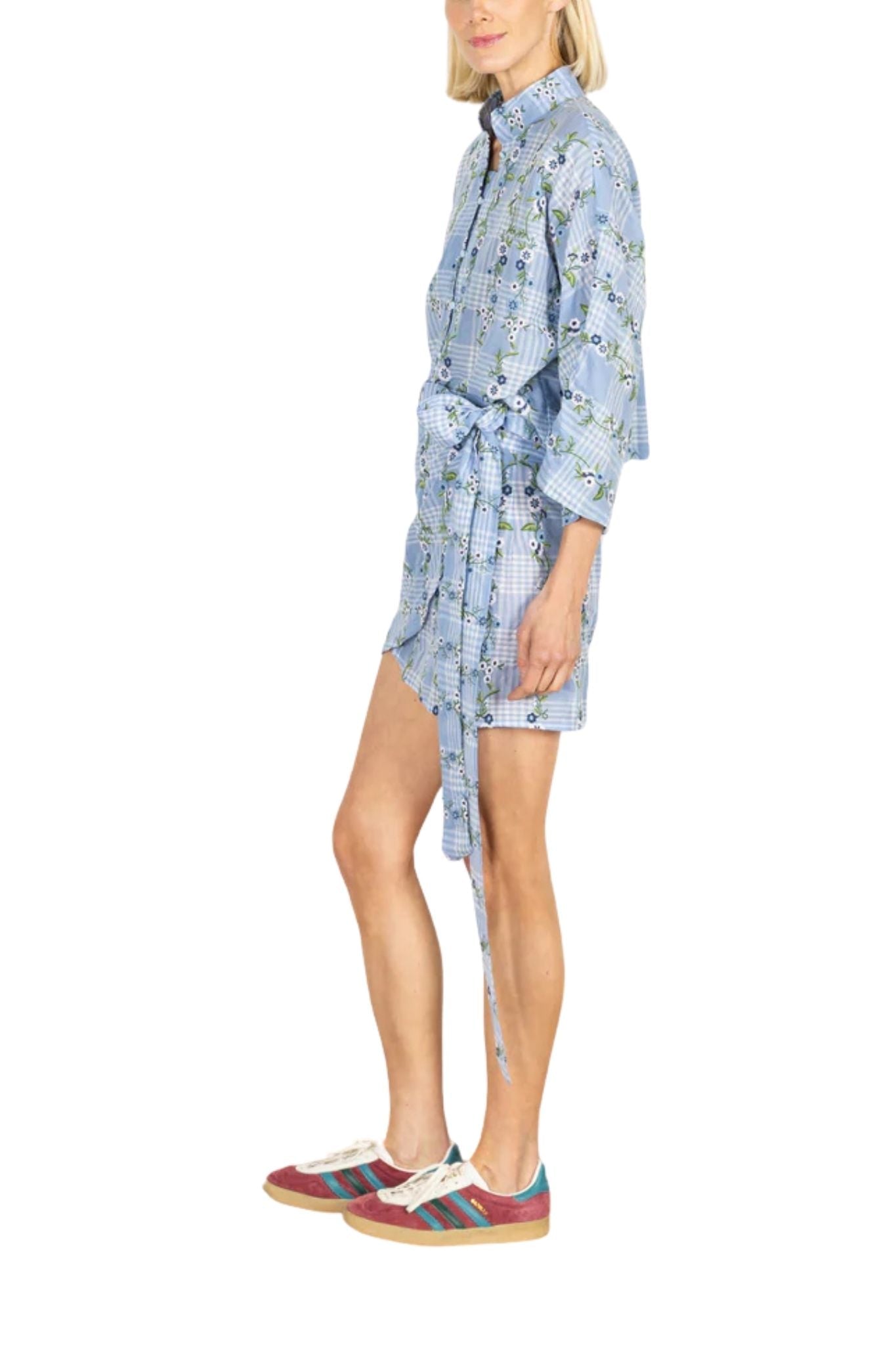La Vie Picnic Embroidered Florals Mini Wrap Skirt - Vermillion