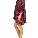 La Vie Plum Botanical Trim Mini Everyday Dress - Vermillion