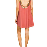 La Vie Salmon Sequin Bra Mini Swing Dress - Vermillion