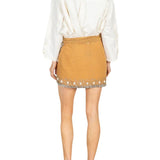 La Vie Sand Stripe Shells MIni Wrap Skirt - Vermillion