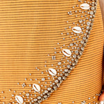 La Vie Sand Stripe Shells MIni Wrap Skirt - Vermillion