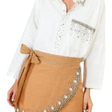 La Vie Sand Stripe Shells MIni Wrap Skirt - Vermillion