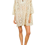 La Vie Sandbar Sequin Crochet Mini Everyday Dress - Vermillion