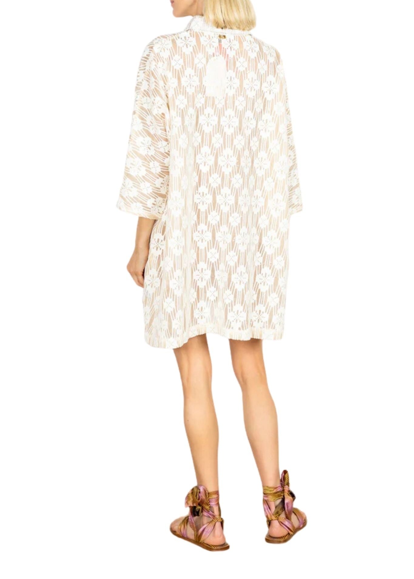 La Vie Sandy Floral Web Mini Everyday Dress - Vermillion