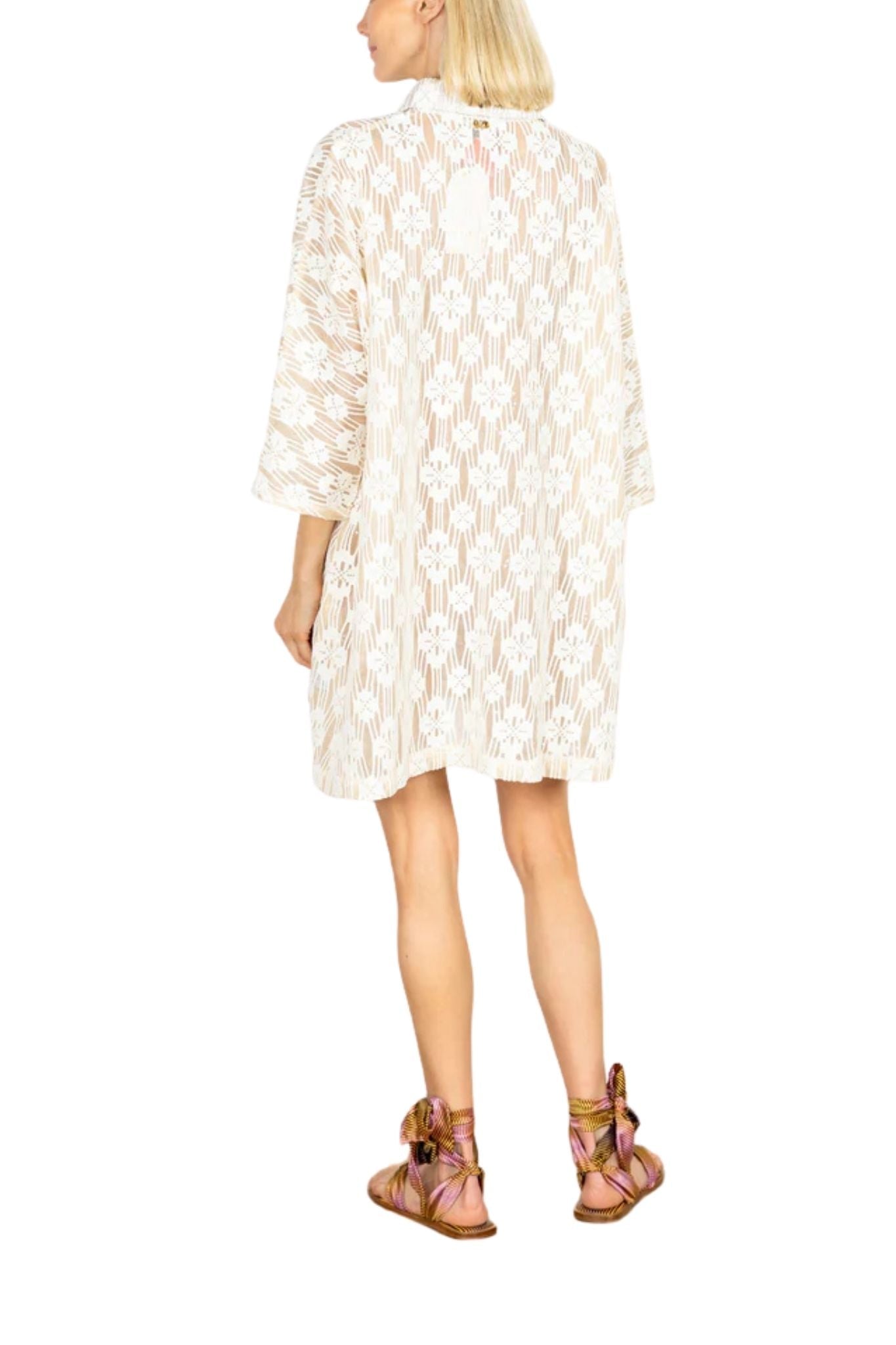 La Vie Sandy Floral Web Mini Everyday Dress - Vermillion