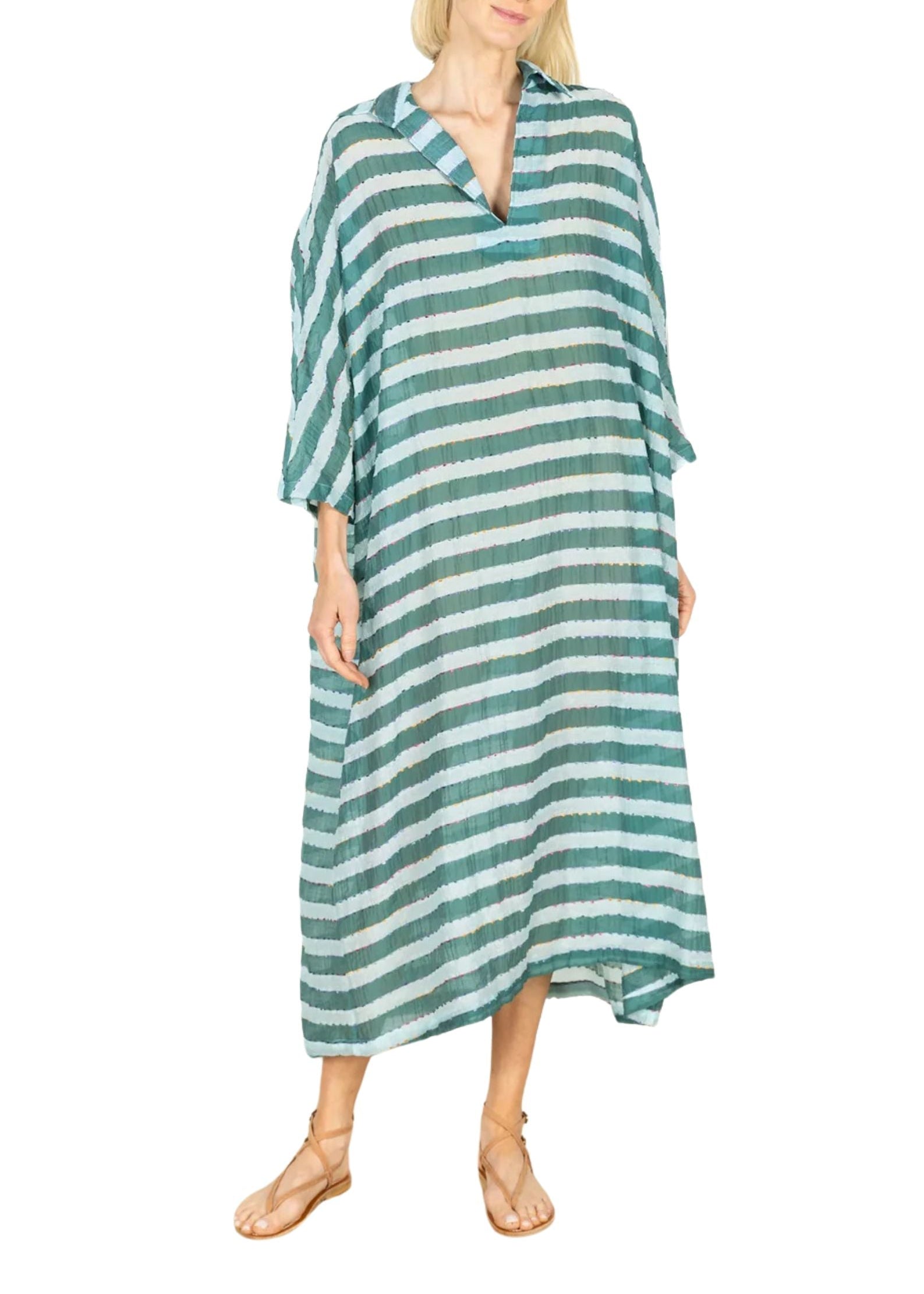 La Vie Speckled Stripe Maxi Everyday Dress - Vermillion