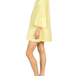 La Vie Sunny Corded Floral Mini Open Front Caftan - Vermillion