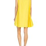 La Vie Sunshine Jewel Bow Pleat Dress - Vermillion