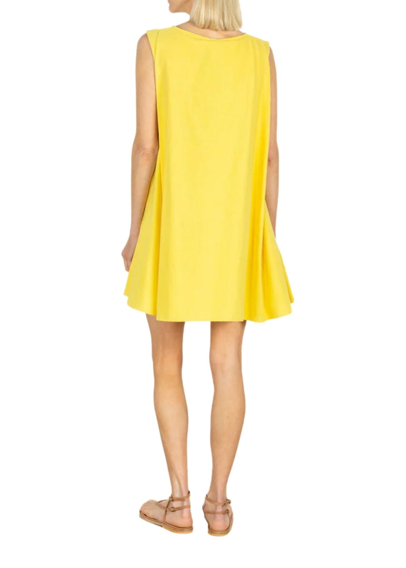 La Vie Sunshine Jewel Bow Pleat Dress - Vermillion