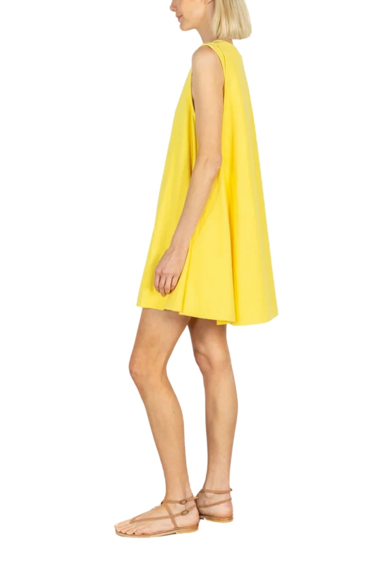 La Vie Sunshine Jewel Bow Pleat Dress - Vermillion