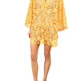 La Vie Tangerine La Vie Lace Mini Caftan - Vermillion
