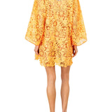 La Vie Tangerine La Vie Lace Mini Caftan - Vermillion